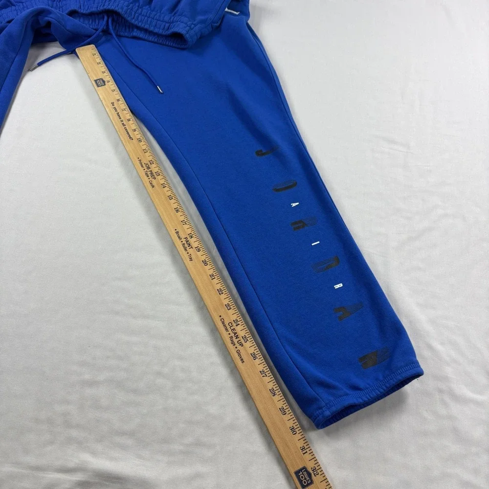 Air Jordan Jogger Sweatpants Mens Large Blue Tapered Spell Out Fleece Lounge